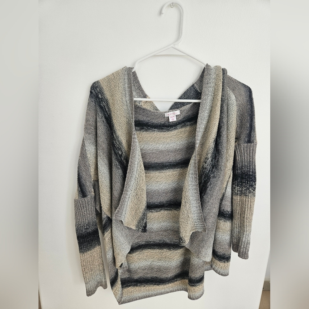 Striped Gray and Cream Women's Sweater